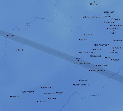Map of the average cloud coverage across Pakistan for the solar eclipse of 10/24/1995