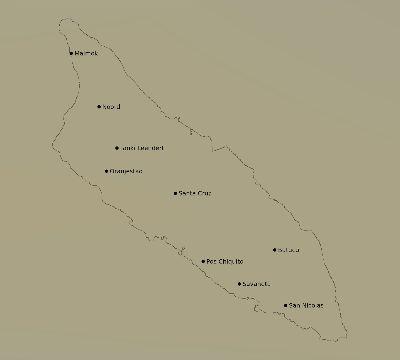 Map of the average cloud coverage across Aruba for the solar eclipse of 02/26/1998