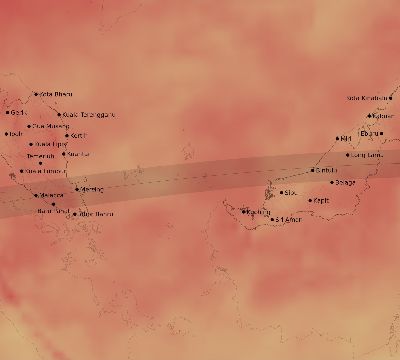 Map of the average cloud coverage across Malaysia for the solar eclipse of 08/22/1998
