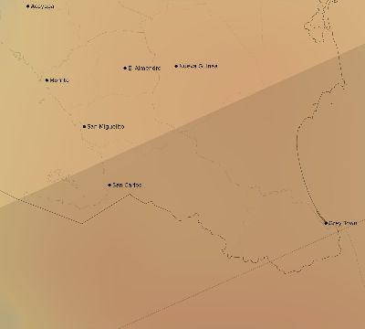 Map of the average cloud coverage across Nicaragua for the solar eclipse of 12/14/2001
