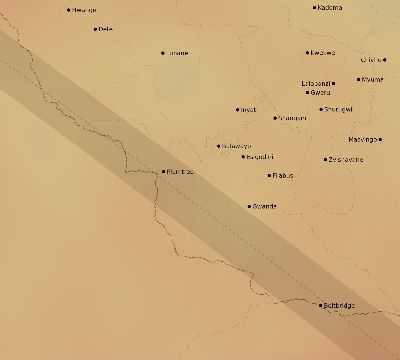 Map of the average cloud coverage across Zimbabwe for the solar eclipse of 12/04/2002