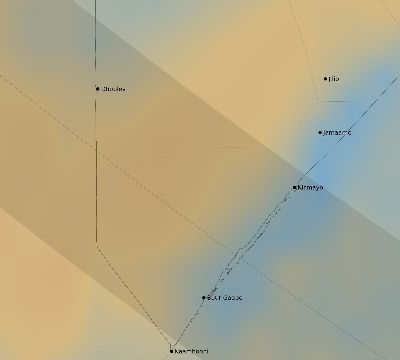 Map of the average cloud coverage across Somalia for the solar eclipse of 10/03/2005
