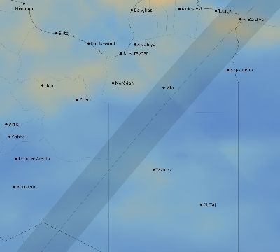 Map of the average cloud coverage across Libya for the solar eclipse of 03/29/2006