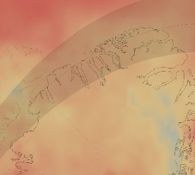 Map of the average cloud coverage across Greenland for the solar eclipse of 08/01/2008