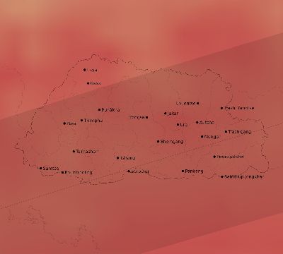 Map of the average cloud coverage across Bhutan for the solar eclipse of 07/22/2009