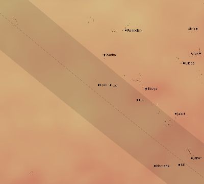Map of the average cloud coverage across Marshall Islands for the solar eclipse of 07/22/2009
