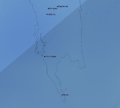 Map of the average cloud coverage across Bangladesh for the solar eclipse of 01/15/2010