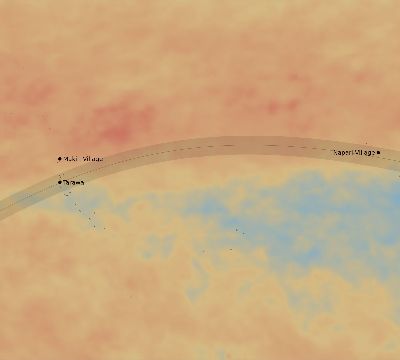 Map of the average cloud coverage across Kiribati for the solar eclipse of 05/10/2013