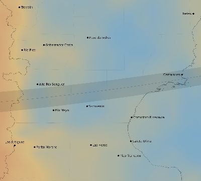 Map of the average cloud coverage across Argentina for the solar eclipse of 02/26/2017