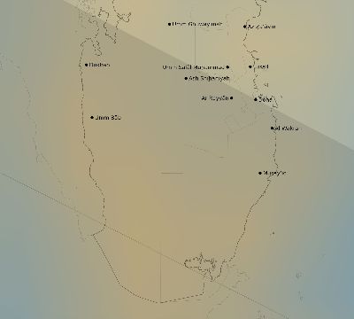 Map of the average cloud coverage across Qatar for the solar eclipse of 12/26/2019
