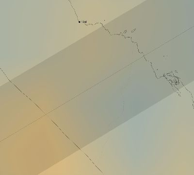 Map of the average cloud coverage across Eritrea for the solar eclipse of 06/21/2020