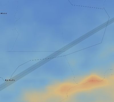 Map of the average cloud coverage across Saudi Arabia for the solar eclipse of 06/21/2020