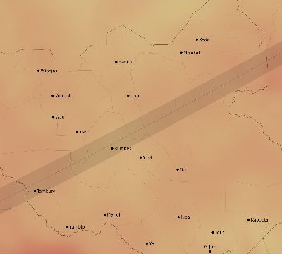 Map of the average cloud coverage across South Sudan for the solar eclipse of 06/21/2020