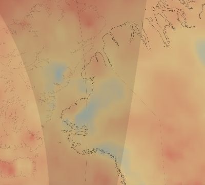 Map of the average cloud coverage across Greenland for the solar eclipse of 06/10/2021