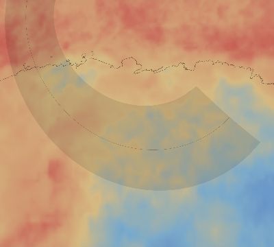 Map of the average cloud coverage across Antarctica for the solar eclipse of 02/17/2026