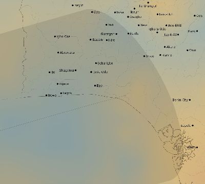 Map of the average cloud coverage across Nigeria for the solar eclipse of 02/06/2027