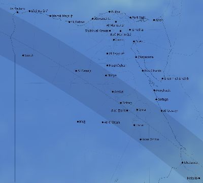 Map of the average cloud coverage across Egypt for the solar eclipse of 08/02/2027
