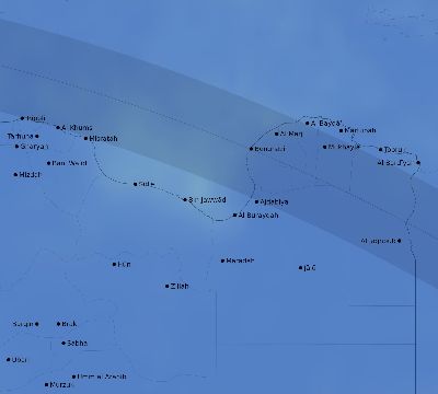 Map of the average cloud coverage across Libya for the solar eclipse of 08/02/2027