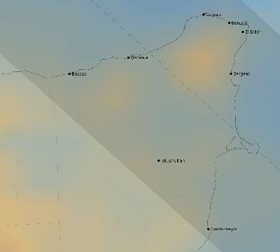 Map of the average cloud coverage across Somalia for the solar eclipse of 08/02/2027