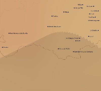 Map of the average cloud coverage across France for the solar eclipse of 01/26/2028