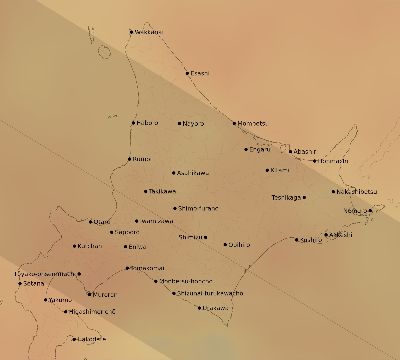 Map of the average cloud coverage across Japan for the solar eclipse of 06/01/2030