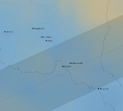 Map of the average cloud coverage across DR Congo for the solar eclipse of 05/21/2031
