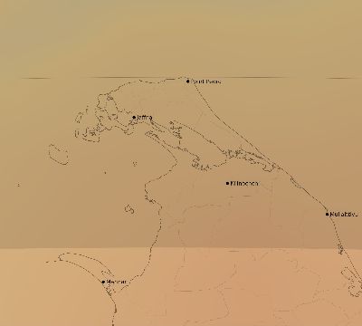 Map of the average cloud coverage across Sri Lanka for the solar eclipse of 05/21/2031