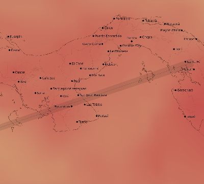 Map of the average cloud coverage across Panama for the solar eclipse of 11/14/2031