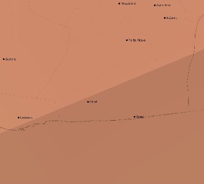 Map of the average cloud coverage across Benin for the solar eclipse of 03/20/2034