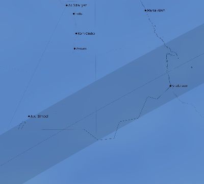 Map of the average cloud coverage across Egypt for the solar eclipse of 03/20/2034