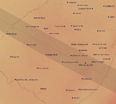Map of the average cloud coverage across Brazil for the solar eclipse of 09/12/2034