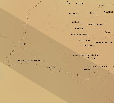 Map of the average cloud coverage across Paraguay for the solar eclipse of 09/12/2034