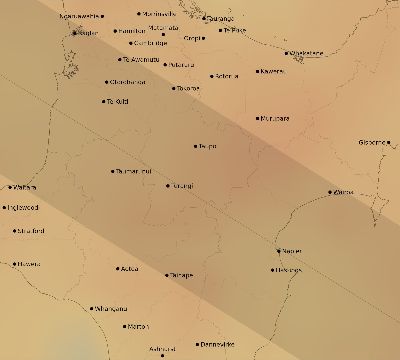 Map of the average cloud coverage across New Zealand for the solar eclipse of 07/13/2037