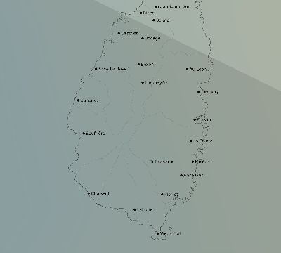 Map of the average cloud coverage across Saint Lucia for the solar eclipse of 01/05/2038