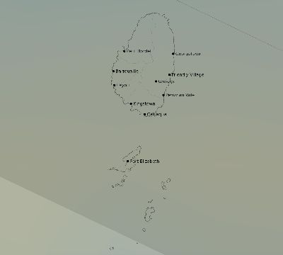 Map of the average cloud coverage across Saint Vincent and the Grenadines for the solar eclipse of 01/05/2038