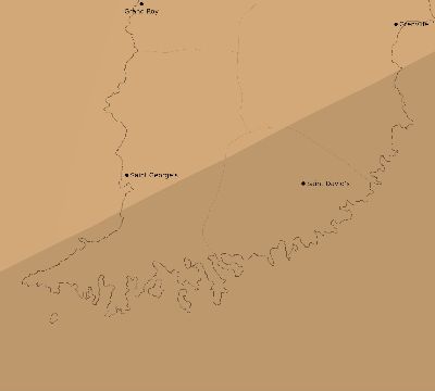 Map of the average cloud coverage across Grenada for the solar eclipse of 07/02/2038