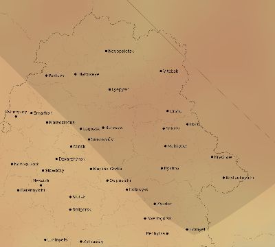 Map of the average cloud coverage across Belarus for the solar eclipse of 06/21/2039