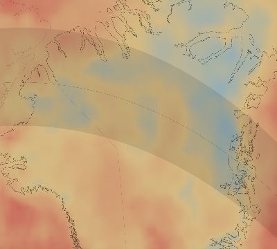 Map of the average cloud coverage across Greenland for the solar eclipse of 06/21/2039
