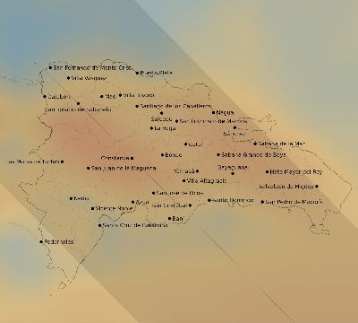 Map of the average cloud coverage across Dominican Republic for the solar eclipse of 08/12/2045