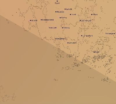 Map of the average cloud coverage across Åland Islands for the solar eclipse of 06/11/2048