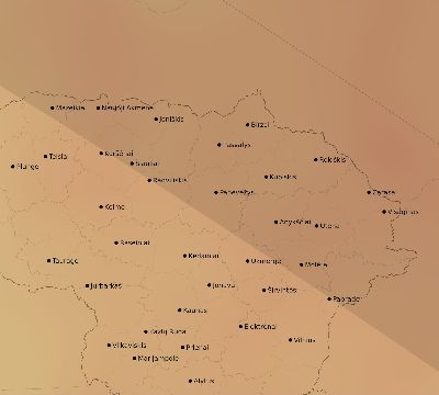 Map of the average cloud coverage across Lithuania for the solar eclipse of 06/11/2048