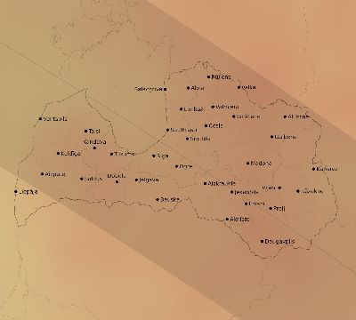 Map of the average cloud coverage across Latvia for the solar eclipse of 06/11/2048