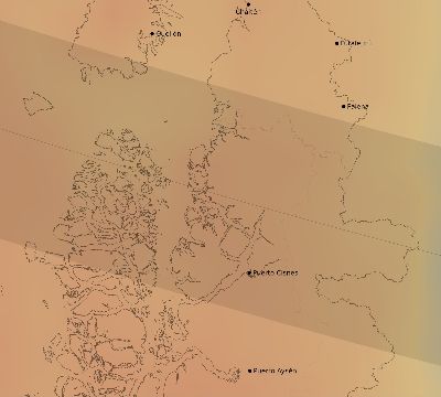 Map of the average cloud coverage across Chile for the solar eclipse of 12/05/2048