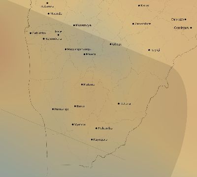 Map of the average cloud coverage across Burundi for the solar eclipse of 05/31/2049