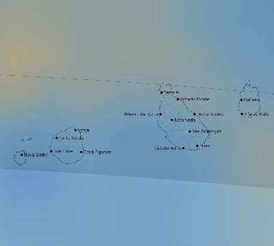 Map of the average cloud coverage across Cape Verde for the solar eclipse of 05/31/2049