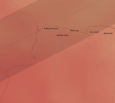 Map of the average cloud coverage across Suriname for the solar eclipse of 05/31/2049