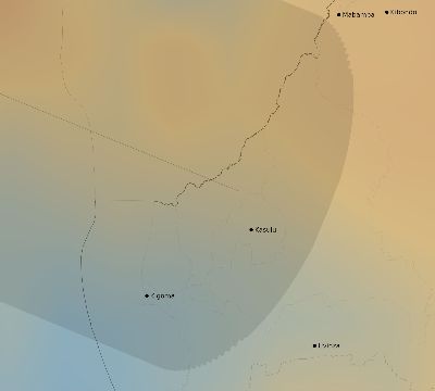 Map of the average cloud coverage across Tanzania for the solar eclipse of 05/31/2049