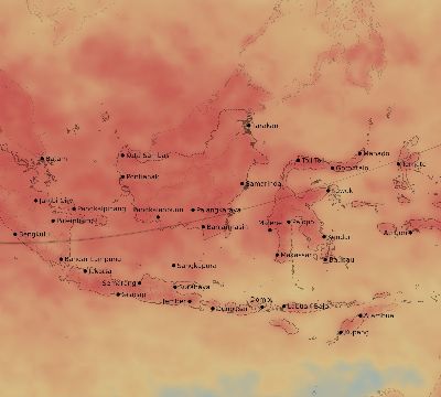 Map of the average cloud coverage across Indonesia for the solar eclipse of 11/25/2049