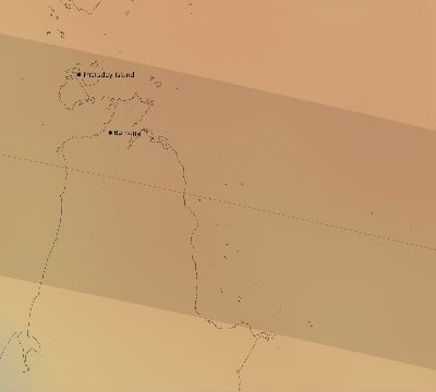 Map of the average cloud coverage across Australia for the solar eclipse of 09/22/2052