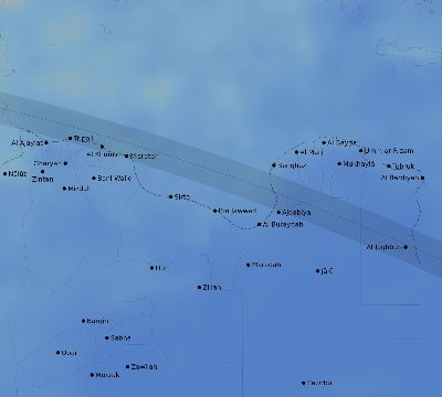 Map of the average cloud coverage across Libya for the solar eclipse of 09/12/2053